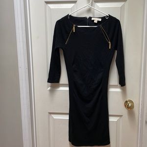 Michael Kors sweater dress with gold zippers